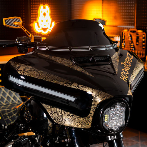 Hogworks Hogworkz® Flowz 7" Windshield for Harley® Touring '14-'25 | Dark Smoke