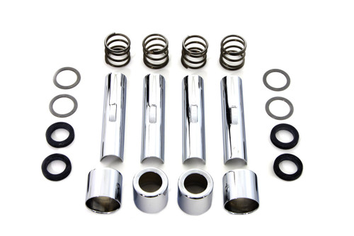 V-Twin - Chrome Pushrod Cover and Clip Kit