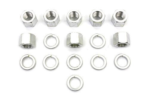 V-Twin - Zinc Plated Cylinder Base Nuts and Washers