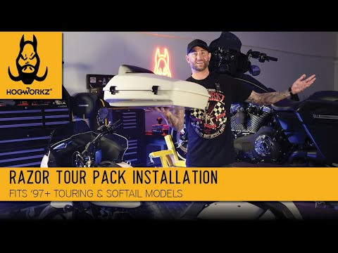 Hogworks Razor Tour Pack w/ Slim Backrest & Black Hardware for Harley® Touring '97-'25