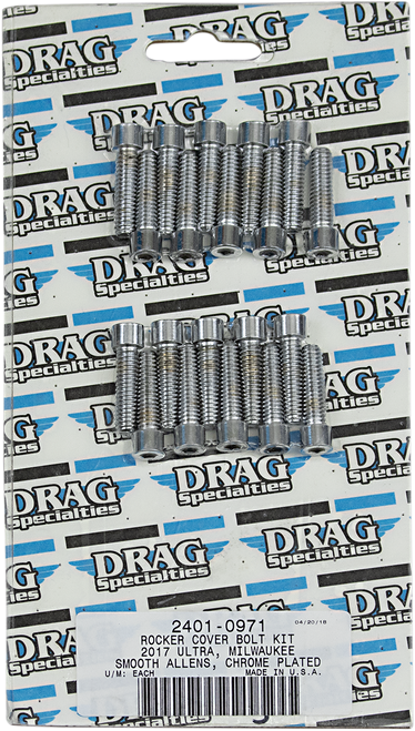 Rocker Cover Smooth Bolt Kit - Chrome - M8