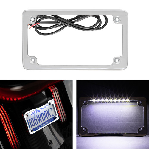 Hogworks Led Low Profile License Plate Frame for Harley-davidson® Motorcycles