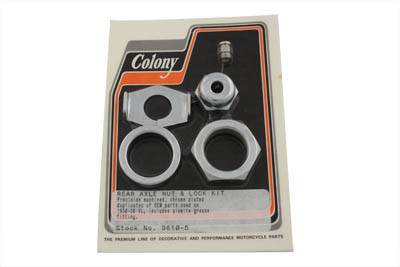 Colony - Chrome Rear Axle Nut and Lock Kit