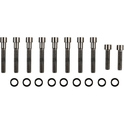 Drag Specialties - Bolt Kit - Transmission Side Cover - Smooth/Socket-Head - Black/Chrome - M8