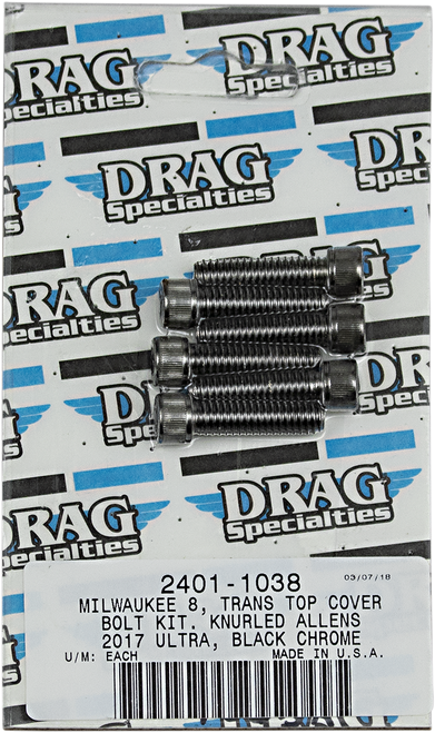 Transmission Top Bolt Kit - Black/Chrome - M8