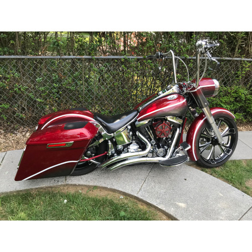 Hogworks Stretched Saddlebag Conversion Kit w/ Black Hardware for Harley® Softail '18-'25