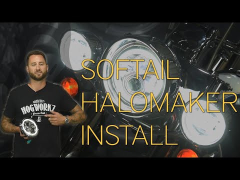 Hogworks 7" Led Chrome Halomaker® Headlight (daymaker Replacement) with Auxiliary Passing Lamps for Harley® Touring & Softail