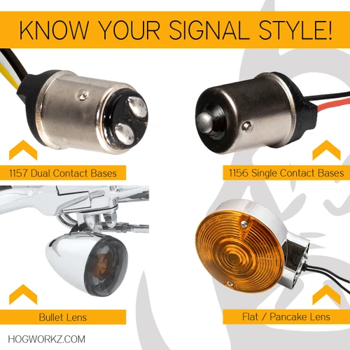Hogworks Hogworkz® Led Rear Turn Signals for Harley-davidson® | 1156 Base, Bullet Lens