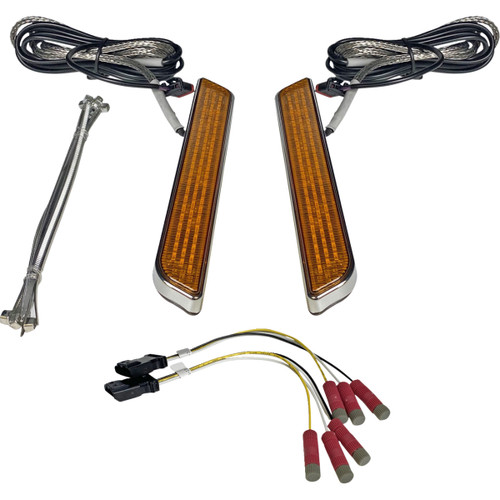 Custom Dynamics #CD-FORK-UNV-AC - LED Fork Light - Amber - Chrome
