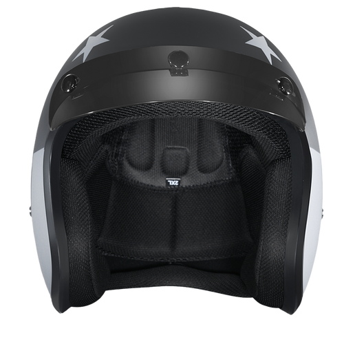 DOT Approved Daytona Cruiser Open Face Motorcycle Helmet - Men, Women & Youth - With Visor & Graphics - W/ Captain America Stealth