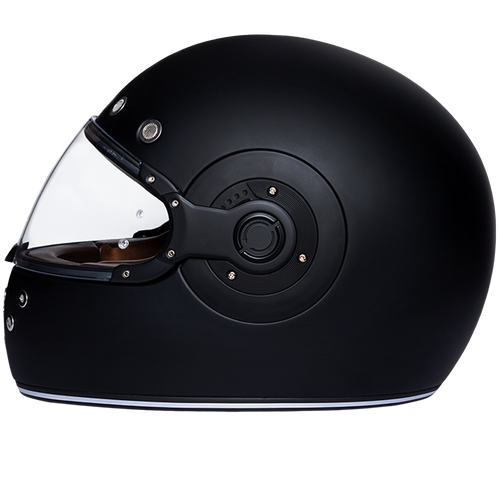 DOT Daytona Retro Full Face Motorcycle Helmet: Vintage Style for Men, Women, & Youth - Dull Black W/ Dull Black Accents