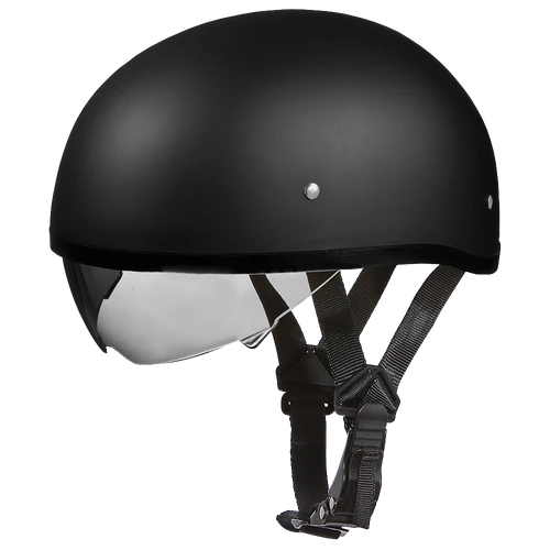 D.O.T. Daytona Skull Cap W/ Inner Shield- Dull Black