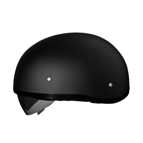 D.O.T. Daytona Skull Cap W/ Inner Shield- Dull Black