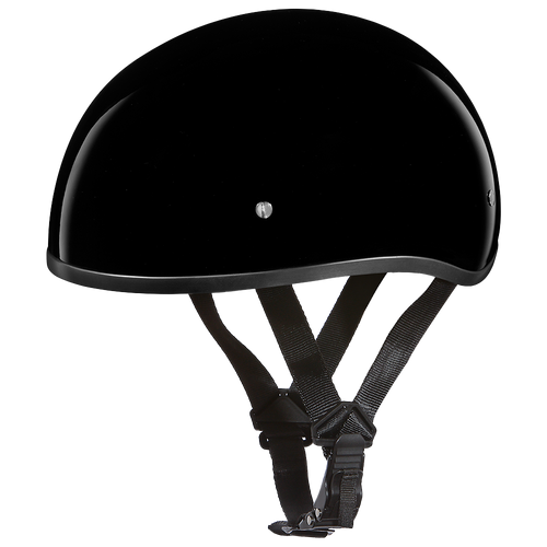 DOT Approved Daytona Skull Cap Half Shell Motorcycle Helmet - Beanie Style for Motorcycles, Cruisers, Scooters, and Mopeds W/O Visor- Hi-Gloss Black