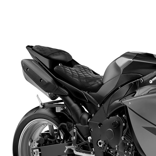C.C. RIDER YZF R1 Front And Rear Seat For YAMAHA YZFR1 Black Lattice Stitching, 2009-2014