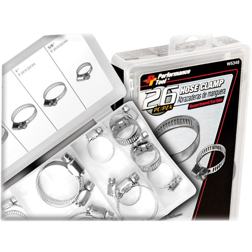 Performance Tool #W5348 - Hose Clamps - Assortment - 26-Piece