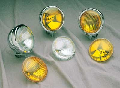 Custom Chrome 12V Amber Fluted Len Spot Lamp Passing Light Fit For Harley 68667-78
