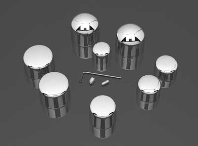 Custom Chrome Rear Alex Cap Nut Covers Kit Fit For Harley Most Models 1981-1989