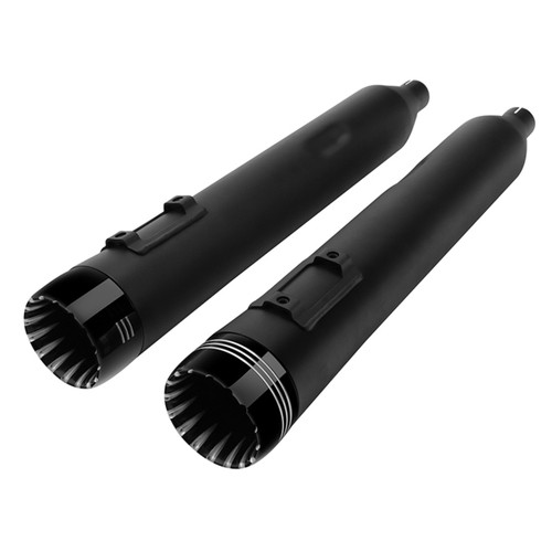 Santee 4"Slip-On Mufflers Fit For 95-16 Harley-Davidson Touring Exhaust Pipe Dual Matte Black Chrome