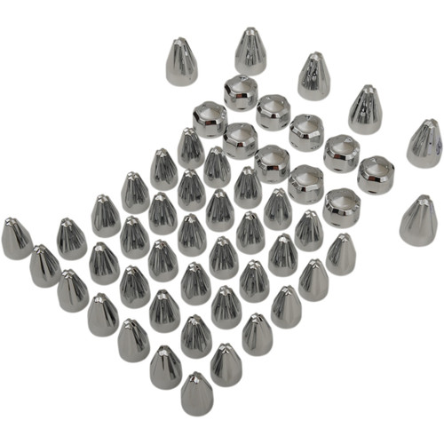 Ciro #70023 - Caps - Engine/Bolt/Cover - Fluted/Spike - Chrome - M8