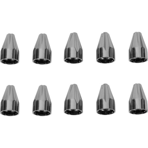 Ciro #70017 - Bolt Caps - Engine - Fluted/Spike - 1/4" - Black Chrome