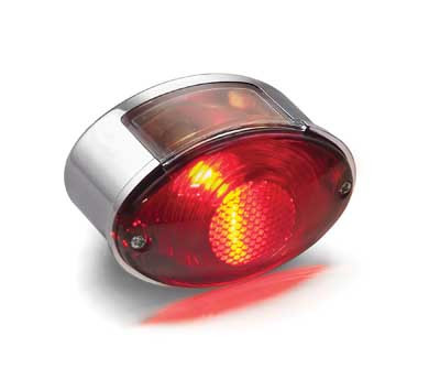Custom Chrome Mini Cateye Taillight 12 Volt Fit For Harley Models