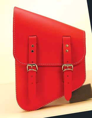 Custom Chrome Red Left Side Solo Saddlebag