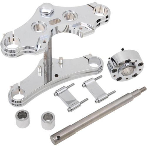 Accutronix #TWD39-EHLCK4 - Triple Tree Conversion Kit - Standard - 39 mm - Chrome - FXD - '05