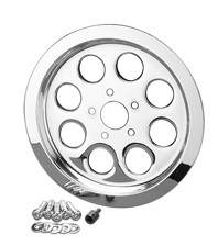 Chrome Rear Pulley Outer Cover Fit For Harley Big Twin 80-99 Sportster 1991-2003