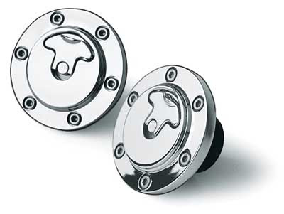 Custom Chrome Gas Cap Set Chrome Fits For Harley 83-95 Except FLT And Fuel Gauge Cap