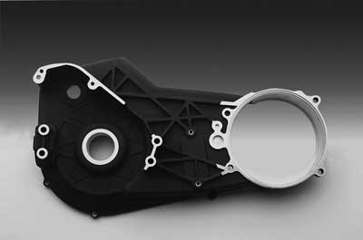 Custom Chrome Reinforced Inner Primary Cover Cast Alum Housing Black For Harley Softail 1989-1993