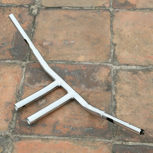 Custom Chrome 12"Rise 1-1/4" T-Bar Handlebar Bar Chrome Fits For Harley Softail Chopper