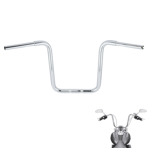 Custom Chrome 18" Rise 1-1/4" Ape Hanger Bar Fat Handlebar Matte Black Chrome Fit For Harley Road Glide 15+