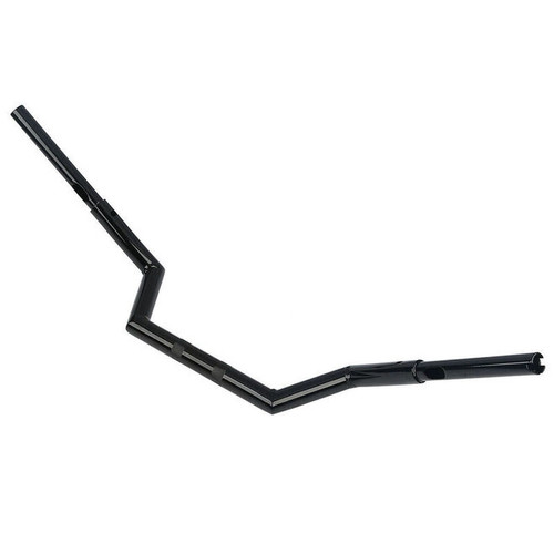 Santee 1-1/4" Low Rise Z Bar 6" Rise Handlebar Gloss Black Chrome Fit For Harley Road Glide Road King
