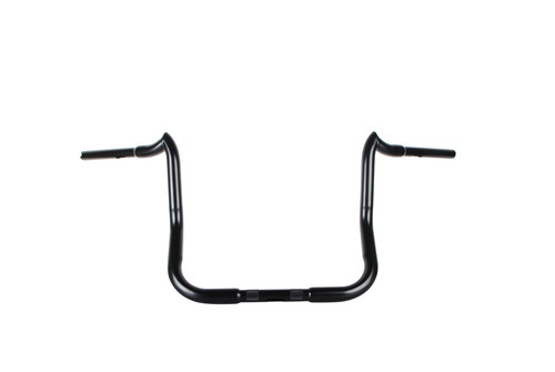 Santee 1-1/4" Fat 16" Rise Crooked Handlebar Gloss Black Chrome Fit For Harley Electra Road FL