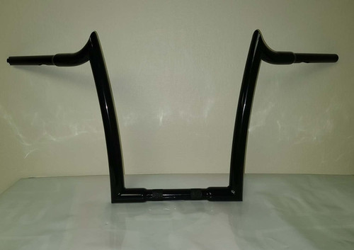 Santee 1-1/4" Fat 14" Rise Handlebar Gloss Black Chrome Fit For Harley Big Twin Sportster FLHR