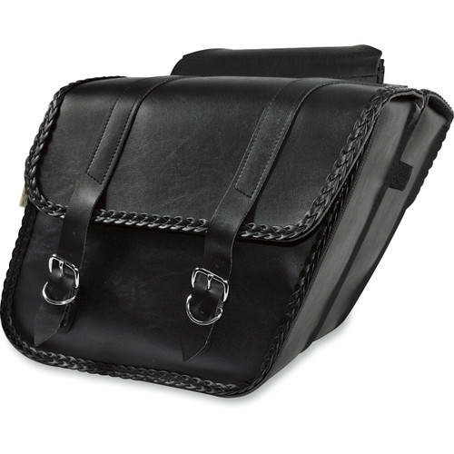 Willie & MAX Luggage #58701-20 - Braided Slant Saddlebag - Black - Standard