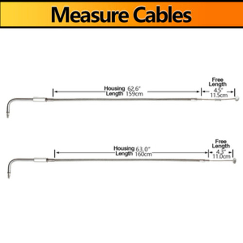 Custom Chrome 160cm Stainless Throttle Cable Wire Set Fit For Harley Touring FLST FXST 1996-10