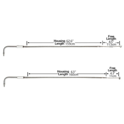 Custom Chrome 160cm Stainless Throttle Cable Wire Set Fit For Harley Touring FLST FXST 1996-10