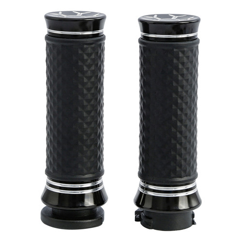 Custom Chrome 1'' Hand Grips Cable Throttle Fit For Harley Softail Dyna Sportster XL 73-Up