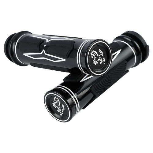 Custom Chrome 1'' Handle Bar Hand Grips Fit For Harley Softail Sportster Dyna TBW Throttle