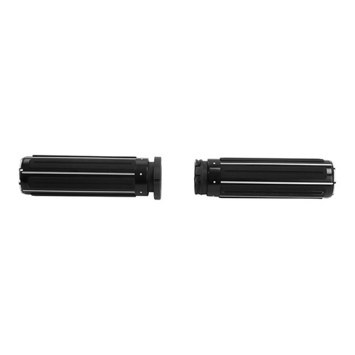 Custom Chrome Gloss Black 1''Handlebar Hand Grips Fit For Harley Davidson Cable Throttle 73-Up