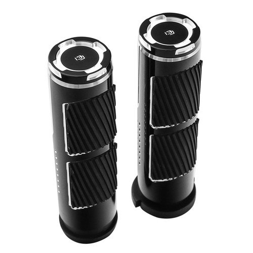 GLOSS BLACK 1" SCALLOPED GRIPS FOR "TBW" APPLICATIONS 08-UP