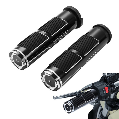 GLOSS BLACK 1" SCALLOPED GRIPS FOR "TBW" APPLICATIONS 08-UP