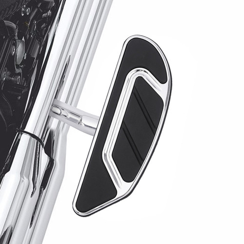 Custom Chrome Passenger Footboards Floorboards w/ Brackets Chrome Gloss Black Fit For Harley Touring 93-up