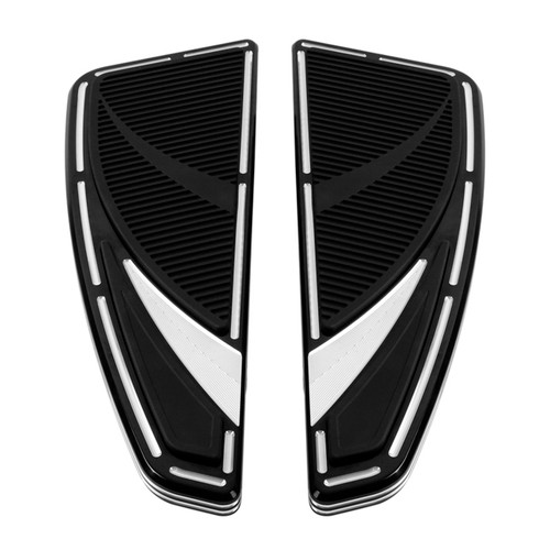 Custom Chrome Venoms Style Rider Driver Footboards Kit Chrome Gloss Black Fit For Harley Touring Softail