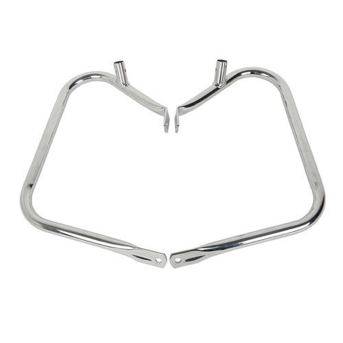 Custom Chrome 7/8"Rear Saddlebag Guards Rail Crash Bar Matte Black Chrome Fit For Harley Touring 1997-2013 Chrome