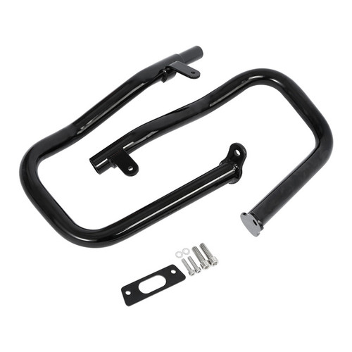 Custom Chrome Chopped Engine Guard Highway Crash Bar Gloss Black Chrome Fit For Harley Road King Street Glide, 2014-2024