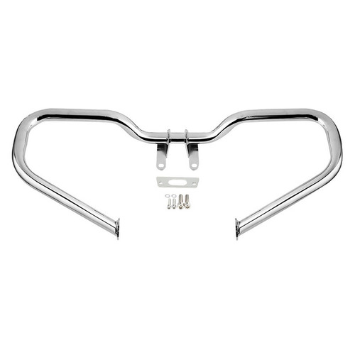 Custom Chrome Chopped Engine Guard Highway Crash Bar Gloss Black Chrome Fit For Harley Road King Street Glide, 2014-2024