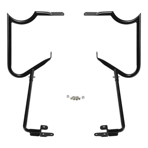 Custom Chrome Saddlebag Guards Brackets w/ Supports Bar Gloss Black Matte Black Chrome Fit For Harley Touring 2014-2024
